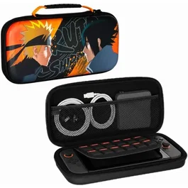 Konix Housse de protection Nintendo Switch 2, Switch et Switch OLED - Naruto Shippuden - 8 compartiments cartouches - Noir et orange