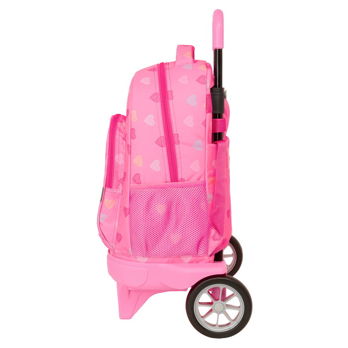 Cartable à roulettes Benetton Heart Rose 33 x 45 x 22 cm