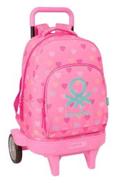 Safta Mochila grande avec roues Compact Evol. Ext. Benetton "Heart" 33x45x22cm