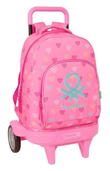 Safta Mochila grande avec roues Compact Evol. Ext. Benetton "Heart" 33x45x22cm Safta Mochila grande avec roues Compact Evol. Ext. Benetton "Heart" 33x45x22cm