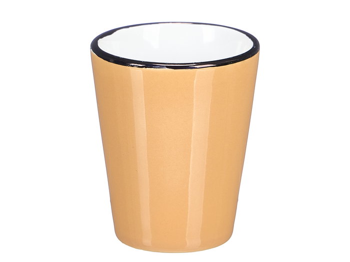 Vessia Verre en céramique 90 ml bord noir coloris clairs assortis 5 x 7 x 5 cm (Set de 48)