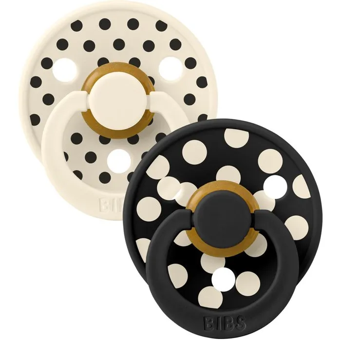 Bibs Sucette BIBS Studio Colour Ronde T1 Ivory Black - Pack de 2 Bibs Sucette BIBS Studio Colour Ronde T1 Ivory Black - Pack de 2