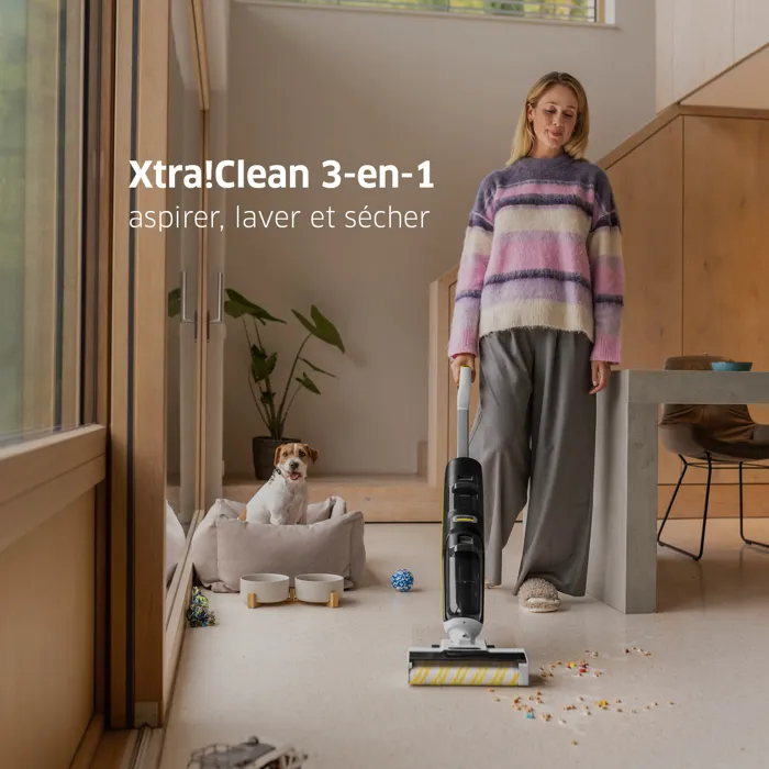 Karcher Aspirateur Balai Laveur sans fil FCV4 - Aspire, Lave et Sèche - 200 m² - Eau et Poussières Karcher Aspirateur Balai Laveur sans fil FCV4 - Aspire, Lave et Sèche - 200 m² - Eau et Poussières
