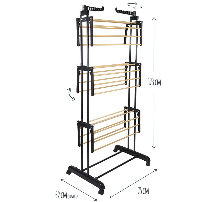 Je cherche une Idee Tendedero de 3 niveles con efecto madera
