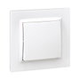 Simon Interrupteur aussi commutateur avec cadre série 10 blanc plastique 10AX 250V IP20 85x40x85mm