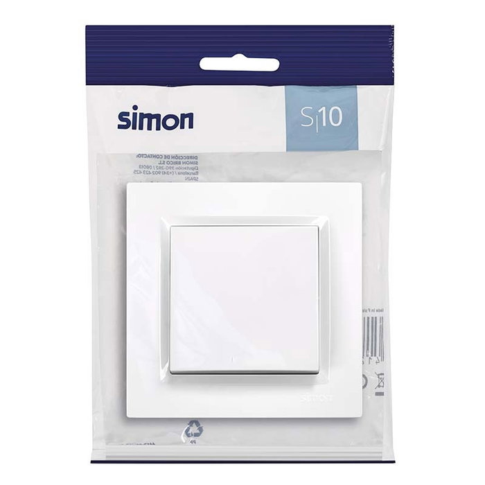 Simon Commutateur blanc avec cadre série 10 Simon Commutateur blanc avec cadre série 10