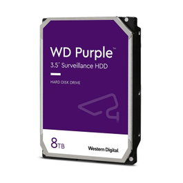 Western Digital WD Purple 8TB Disque dur interne HDD 3.5" SATA III 6Gb/s 128 Mo cache 5640 RPM pour système de vidéosurveillance (NVR/DVR)