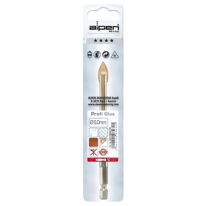 ALPEN Foret pour verre 6,00 mm