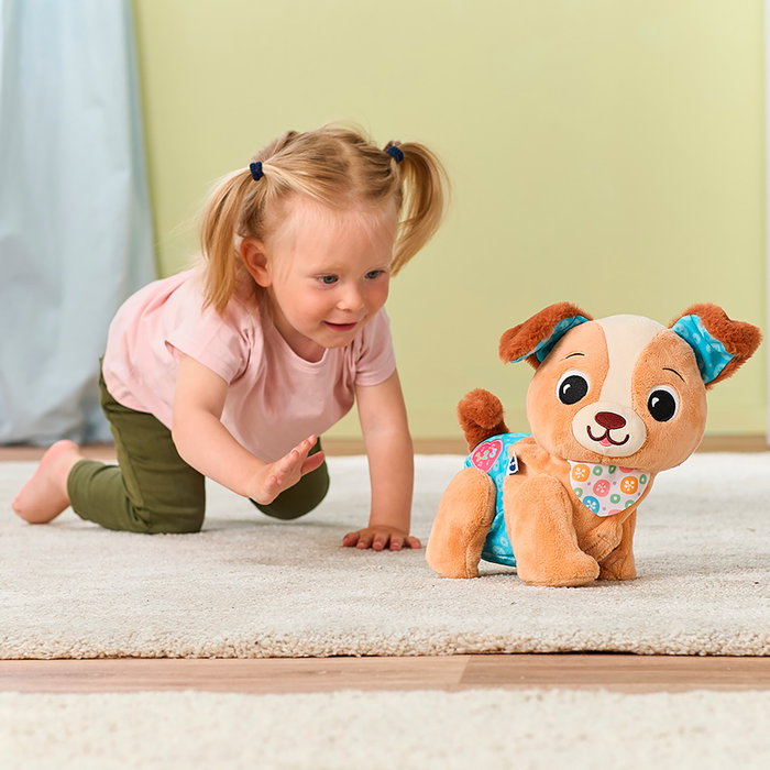 VTech Peluche interactive Chiot Pasitos 80-579322 - Chiot éducatif qui marche, avec phrases, musiques et sons - Pour enfant de 9 mois et plus VTech Peluche interactive Chiot Pasitos 80-579322 - Chiot éducatif qui marche, avec phrases, musiques et sons - Pour enfant de 9 mois et plus