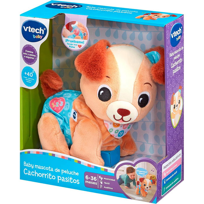 VTech Peluche interactive Chiot Pasitos 80-579322 - Chiot éducatif qui marche, avec phrases, musiques et sons - Pour enfant de 9 mois et plus VTech Peluche interactive Chiot Pasitos 80-579322 - Chiot éducatif qui marche, avec phrases, musiques et sons - Pour enfant de 9 mois et plus