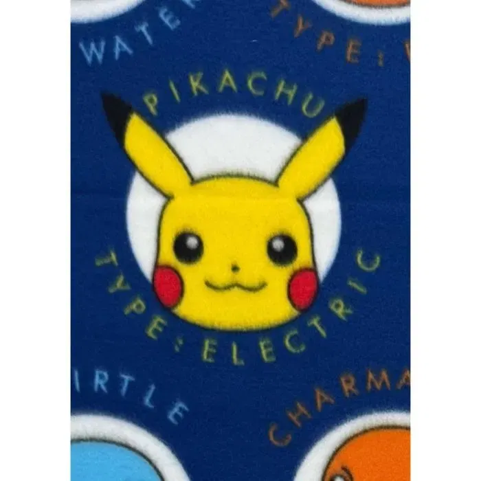 Pokemon - Plaid polaire à l'effigie des personnages 100 x 140 cm - Couverture chaude pour canapé, lit ou déco intérieure