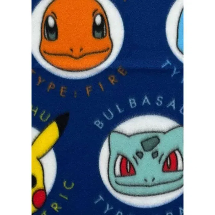 Pokemon - Plaid polaire à l'effigie des personnages 100 x 140 cm - Couverture chaude pour canapé, lit ou déco intérieure