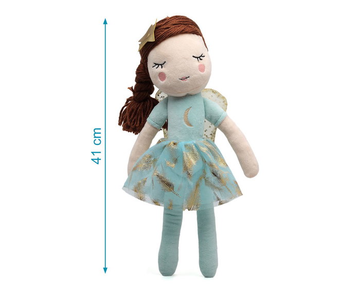 KioKids Peluche Hada de las Estrellas - Poupée Fée Violette - Jouet d'Éveil en Polyester 40 cm pour Enfant 10 Mois et Plus