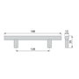 Emuca Lot de 10 poignées pour meubles Orlando, L188mm, entraxe 128mm, Acier, Peint en noir