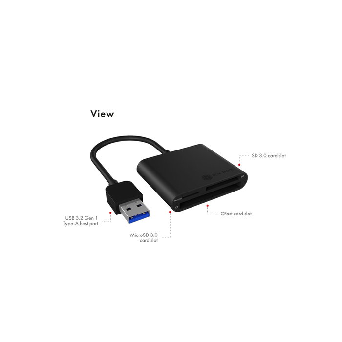 Icy ICY BOX IB-CR301-U3 Lecteur de cartes multi-format USB 3.0 Type-C