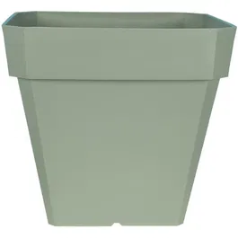 Riviera Soleilla Bac à fleurs carré en plastique 49x49x45 cm - 65 L - Vert argile - Percé