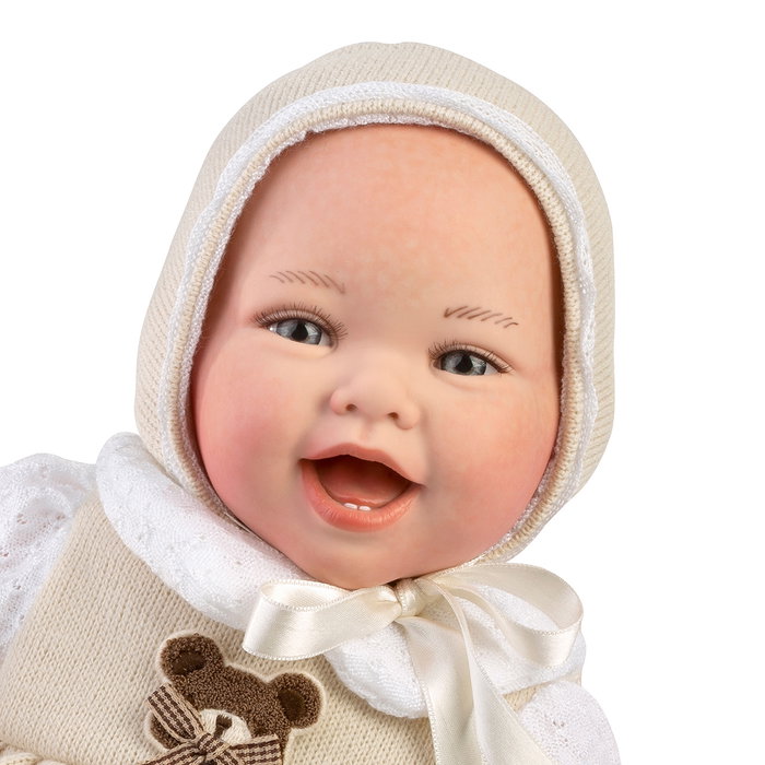 Muñecas Guca Poupée Reborn Montessori Anais 42cm avec Biberon et Pelele Beige