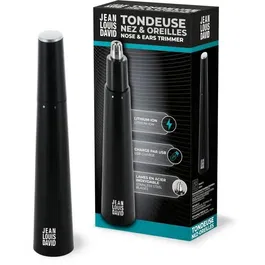 Jean Louis David Tondeuse nez et oreilles rechargeable USB, lames acier inoxydable, coupe circulaire indolore, batterie lithium-ion, design compact de voyage