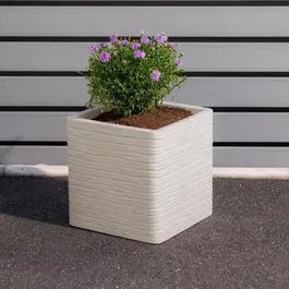 Strata Pot de Fleurs STRATA Banbury Carré en Pierre - Ø 30,5 cm x 30 cm H - Pot de Jardinage et Décoration Extérieure