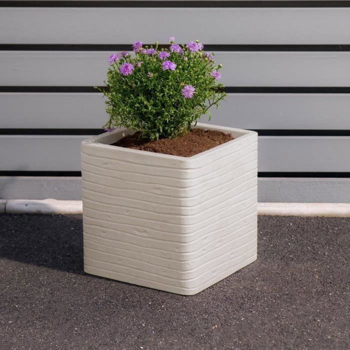 Strata Pot de fleur Square Banbury Couleur pierre