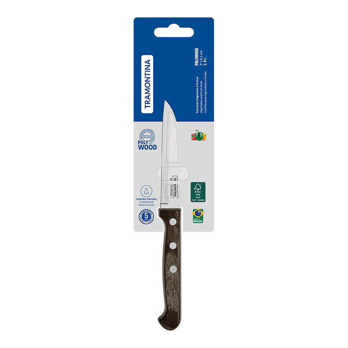 Tramontina Couteau Polywood castaño 9 cm pour fruits et légumes