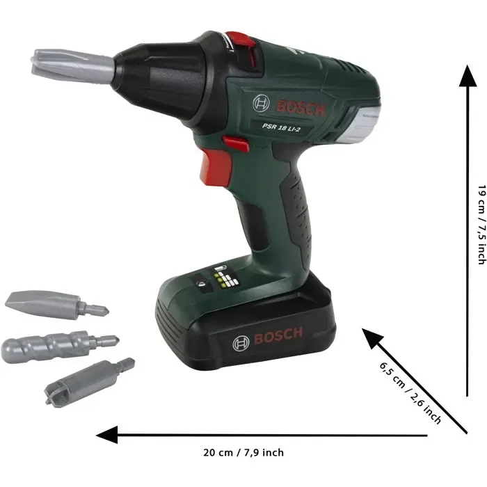 Bosch Visseuse-Dévisseuse Électrique Jouet Ixolino pour Enfants - Fonction Éclairage, Embouts Interchangeables - Compatible avec Accessoires Technico et Klein - Réf. 8567