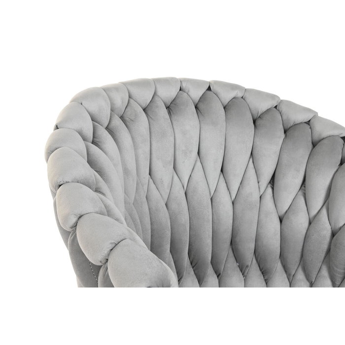 Chaise de Salle à Manger Home ESPRIT Noir Gris Polyester Métal 60 x 66 x 84 cm 66 x 60 x 84 cm