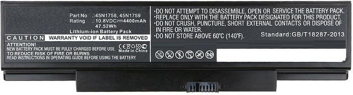 CoreParts Batterie pour Lenovo 47,52Wh, 10,8V, 4400mAh, Noir