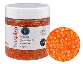 Innspiro Rocaille de verre ronde aurora boreale orange 2,3mm 120g