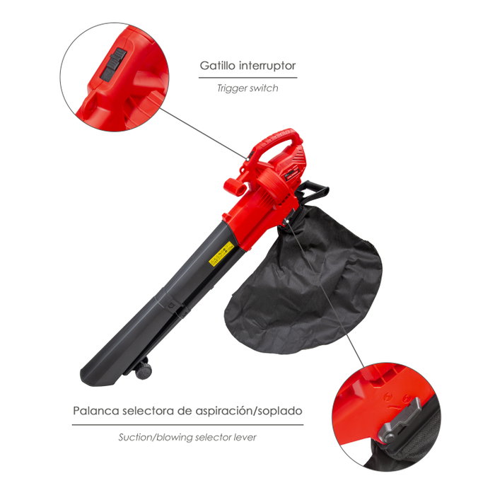 WOLFPACK LINEA PROFESIONAL Aspirateur-souffleur de jardin 3000W