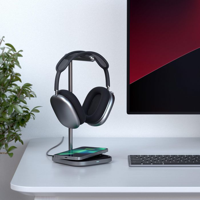 Satechi Support pour Casque 2-en-1 avec Chargeur sans Fil et Port USB-C Satechi Support pour Casque 2-en-1 avec Chargeur sans Fil et Port USB-C