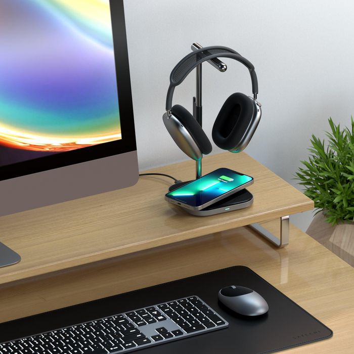 Satechi Support pour Casque 2-en-1 avec Chargeur sans Fil et Port USB-C Satechi Support pour Casque 2-en-1 avec Chargeur sans Fil et Port USB-C