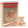 Mécabois Jeu de Construction, Baril de 200 Planchettes en Bois Pin Naturel PEFC, Fabriqué en France, Jouet Éducatif pour Enfants dès 3 ans