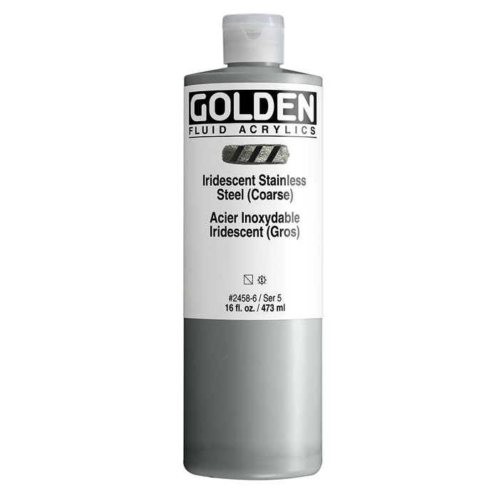 Golden Peinture Acrylique Fluide Acier Inoxydable Irisé (Épais) 473 ml Golden Peinture Acrylique Fluide Acier Inoxydable Irisé (Épais) 473 ml