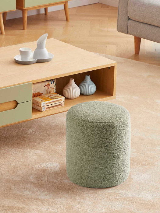 Giftdecor Puff Borreguito Vert 32x36x32 cm en Bois MDF et Tissu