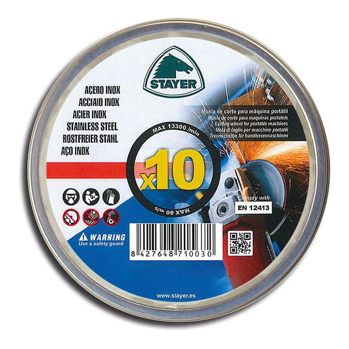 Disque de coupe Stayer Inox Standard Extrafins 10 Unités Disque de coupe Stayer Inox Standard Extrafins 10 Unités
