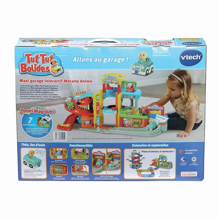 Vtech Tut Tut Bolides Maxi Garage Interactif Mécano Animo avec Théo, Multicolore