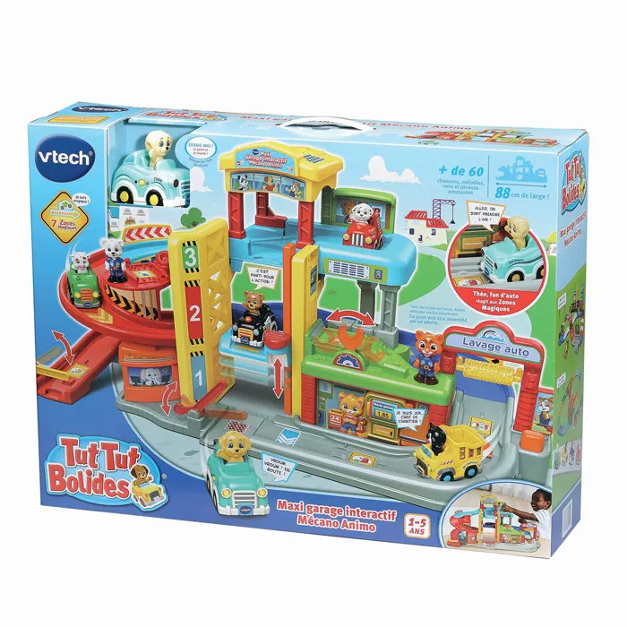 Vtech Tut Tut Bolides Maxi Garage Interactif Mécano Animo avec Théo, Multicolore