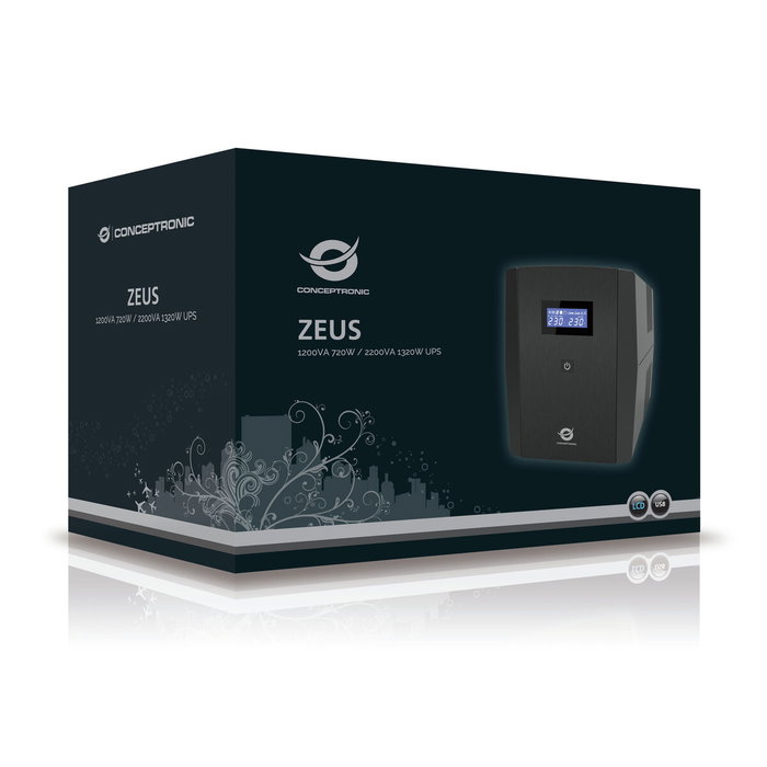 Système d'Alimentation Sans Interruption Interactif Conceptronic ZEUS04EM 2200 VA Système d'Alimentation Sans Interruption Interactif Conceptronic ZEUS04EM 2200 VA
