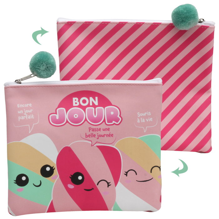 The Concept Factory Trousse de maquillage Kawaii assortie de modèles de couleur verte ou rose. The Concept Factory Trousse de maquillage Kawaii assortie de modèles de couleur verte ou rose.