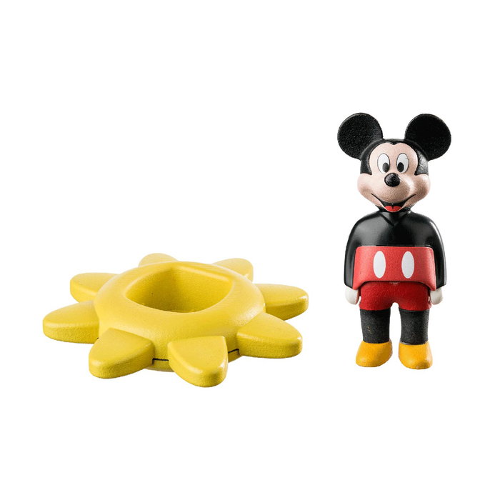 Playmobil PLAYMOBIL 1.2.3 - Mickey Sol Giratorio 71321 - Set de Début Disney avec Mickey Tournant et Son de Sonajero - Développe les Compétences Motrices - À Partir de 12 Mois
