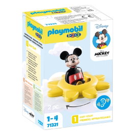 Playmobil PLAYMOBIL 1.2.3 - Mickey Sol Giratorio 71321 - Set de Début Disney avec Mickey Tournant et Son de Sonajero - Développe les Compétences Motrices - À Partir de 12 Mois