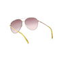 Emilio Pucci EP0206 41F Lunettes de soleil aviateur femme monture jaune verres marron dégradé 63 mm