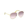 Emilio Pucci EP0206 41F Lunettes de soleil aviateur femme monture jaune verres marron dégradé 63 mm