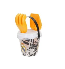 Color Baby - Seau de plage Real Madrid 14 cm avec pelle et râteau - Jeu de plage - À partir de 18 mois