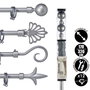 Giftdecor Barre à Rideau Argentée 170-320 cm