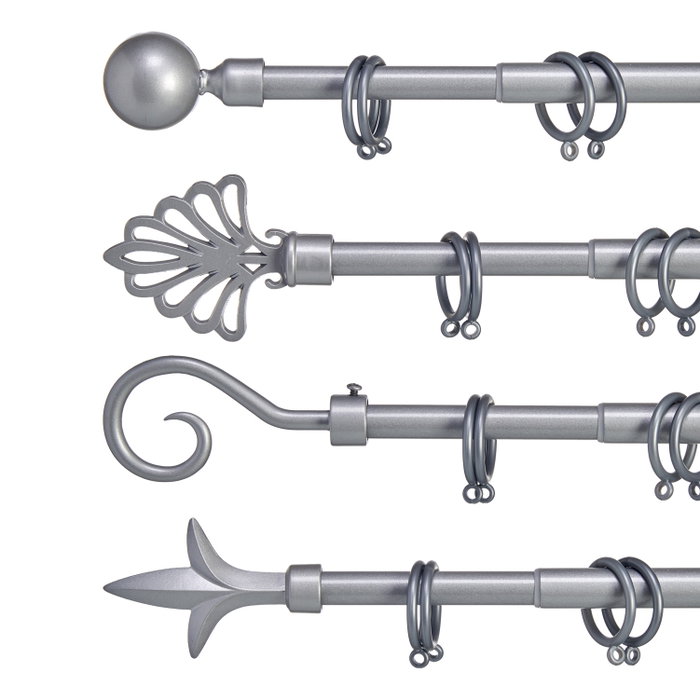 Giftdecor Barre à Rideau Argentée 170-320 cm