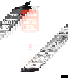 FISCHER 570.951 Solution Totale Cristal - Adhésif sellant transparent polymère MS 290 ml pour collage et étanchéité multiportée, 600 kg/m², séchage 8 min