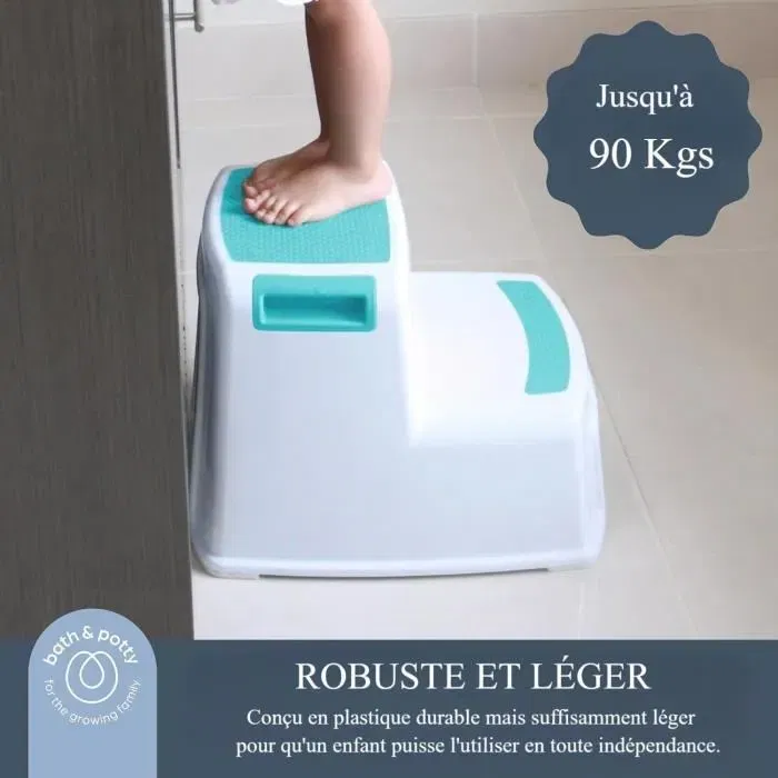 Dreambaby Tabouret Marchepied 2-UP Antidérapant pour Enfants et Adultes (Charge 80 kg) - Aqua