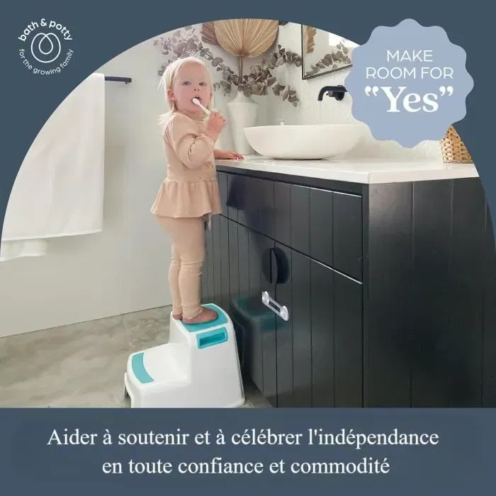 Dreambaby Tabouret Marchepied 2-UP Antidérapant pour Enfants et Adultes (Charge 80 kg) - Aqua